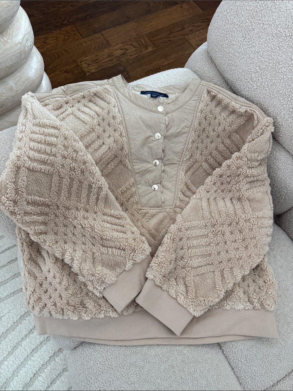 Tommy Hilfiger teddy sweater in taupe